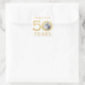 Gouden Glitter 50e Jubileum Fotosjabloon Vierkante Sticker (Tas)