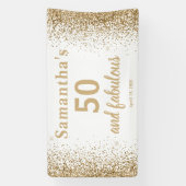 Gouden Glitter 50e Verjaardag  Spandoek (Verticaal)