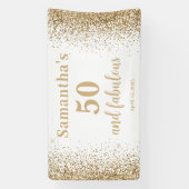 Gouden Glitter 50e Verjaardag Spandoek (Verticaal)