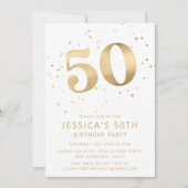 Gouden Glitter 50e Vijftig Verjaardag Foto Kaart (Voorkant)