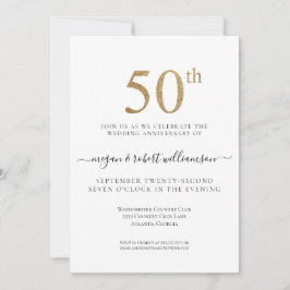 Gouden Glitter 50ste Huwelijksjubileum Feest Kaart
