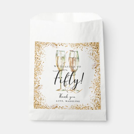 Gouden Glitter 50ste verjaardag Bedankzakje (Voorkant)