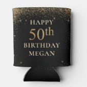 Gouden Glitter 50ste verjaardag Blikjeskoeler (Achterkant)