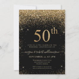 Gouden Glitter 50ste Verjaardag Verjaardagsfeest Z Kaart