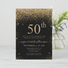 Gouden Glitter 50ste Verjaardag Verjaardagsfeest Z Kaart