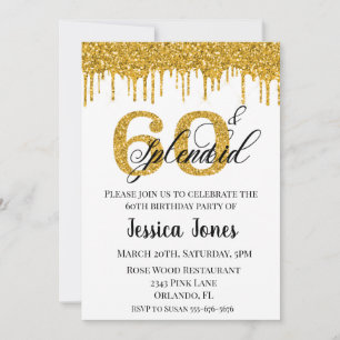 Gouden Glitter 60 60e Verjaardag Splendid Sixty Kaart