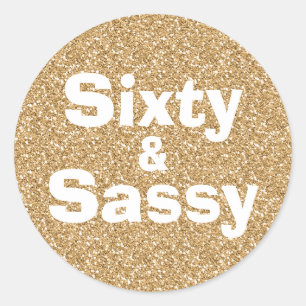 Gouden Glitter 60 en Sassy 60ste verjaardag Ronde Sticker
