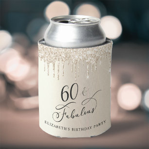 Gouden Glitter 60e Verjaardagsfeestje Blikjeskoeler