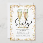 Gouden Glitter 60e Verjaardagsfeestje Kaart (Voorkant)