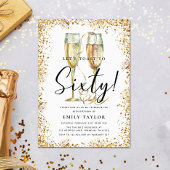 Gouden Glitter 60e Verjaardagsfeestje Kaart