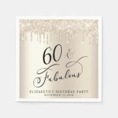 Gouden Glitter 60e Verjaardagsfeestje Servet (Voorkant)