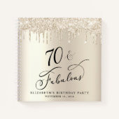 Gouden Glitter 70e Verjaardagsfeestje Gastenboek Notitieboek (Voorkant)