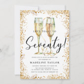 Gouden Glitter 70ste verjaardagsfeestje Kaart (Voorkant)