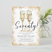 Gouden Glitter 70ste verjaardagsfeestje Kaart (Staand voorkant)