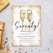 Gouden Glitter 70ste verjaardagsfeestje Kaart
