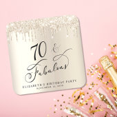 Gouden Glitter 70ste verjaardagsfeestje Kartonnen Onderzetters