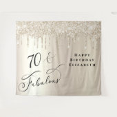 Gouden Glitter 70ste verjaardagsfeestje Wandkleed (Voorkant (horizontaal))