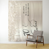 Gouden Glitter 70ste verjaardagsfeestje Wandkleed (In situ)