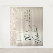 Gouden Glitter 70ste verjaardagsfeestje Wandkleed (Voorkant)