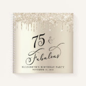 Gouden Glitter 75e Verjaardagsfeestje Gastenboek Notitieboek (Voorkant)