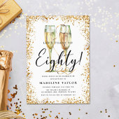 Gouden Glitter 80ste Verjaardagsfeest Kaart