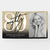 Gouden Glitter 80ste Verjaardagsfeestje Spandoek (Horizontaal)