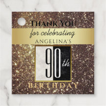 Gouden Glitter 90e Verjaardag Bedankt