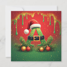 Gouden Glitter A Voor Familie Kerstmis
