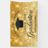 Gouden Glitter Aangepaste Hoge School Afstudeerfee Spandoek (Verticaal)