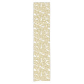 Gouden glitter abstract blad patroon korte tafelloper (Voorkant)