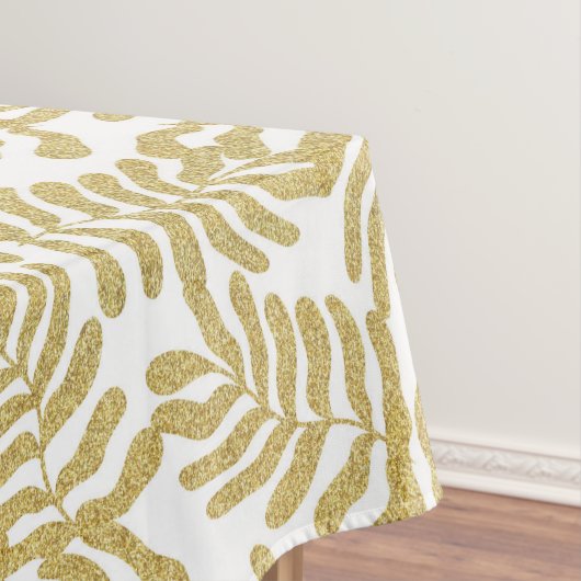 Gouden glitter abstract blad patroon tafelkleed (Voorbeeld)
