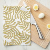 Gouden glitter abstract blad patroon theedoek (Quarter Fold)