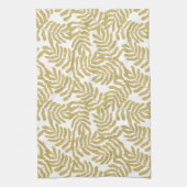 Gouden glitter abstract blad patroon theedoek (Verticaal)