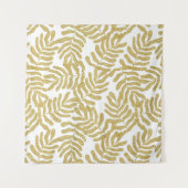 Gouden glitter abstract blad patroon wandkleed (Voorkant)