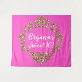 Gouden Glitter Achtergrond voor Verjaardagsfeest i Wandkleed (Voorkant (horizontaal))