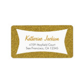 gouden Glitter Adresetiketten Etiket (Voorkant)