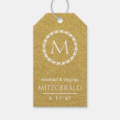 Gouden Glitter Afbeelding 50e bruiloft Jubileum Cadeaulabel (Voorkant)