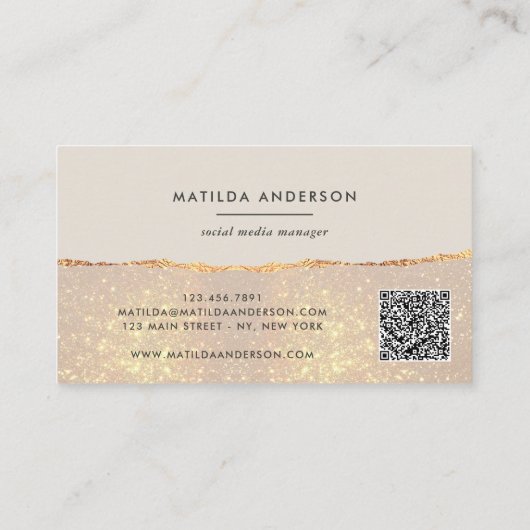 Gouden Glitter Afspraakherinnering & Zakelijk Visitekaartje (Achterkant)