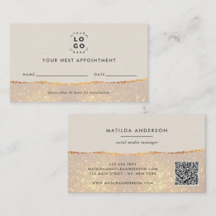 Gouden Glitter Afspraakherinnering & Zakelijk Visitekaartje