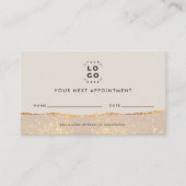 Gouden Glitter Afspraakherinnering & Zakelijk Visitekaartje (Voorkant)