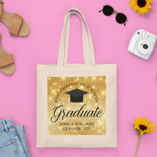 Gouden Glitter Afstudeer Chic 2023 Op Maat Gemaakt Tote Bag