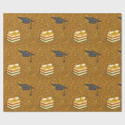 Gouden Glitter Afstudeer Inpakpapier (Vlak)