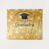 Gouden Glitter Afstudeerfeest Aangepaste Fotocabin Wandkleed (Voorkant (horizontaal))