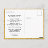 Gouden Glitter Afstudeerhoed Afstudeeraankondiging Briefkaart (Achterkant)