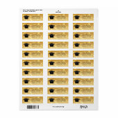 Gouden Glitter Afstudeerhoed Chic Retouradres Etiket (Full Sheet)