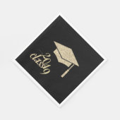 Gouden Glitter Afstudeerhoed, Klas 2019 Servet (Hoek)