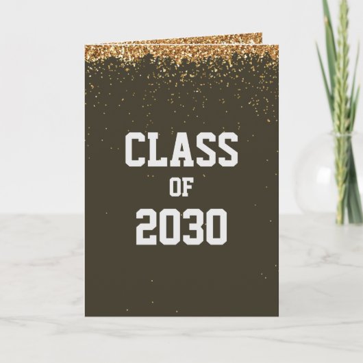 Gouden Glitter Afstudeerklas Kaart (Voorkant)