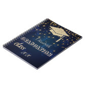 Gouden Glitter Afstudeermuts, Sterren Klas 2020 Notitieboek (Linkerzijde)