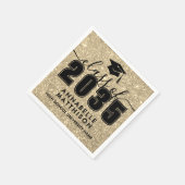 Gouden Glitter Afstuderen Servet (Hoek)