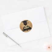 Gouden Glitter - Afstuderen Student - Klasse van 2 Ronde Sticker (Envelop)
